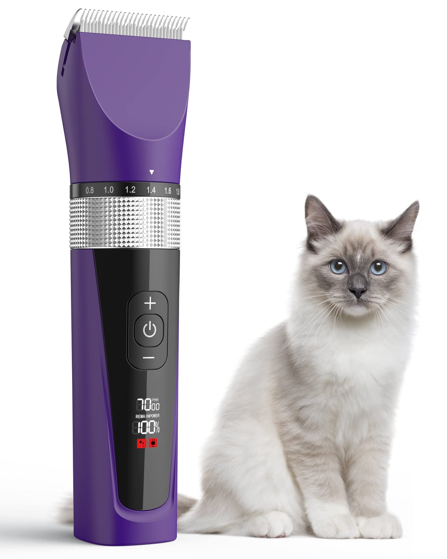 oneisall Cat Clippers for Matted Hair, 5-Speed Quiet Cat Grooming kit, Cordless Pet Shaver for Long Hair,Waterproof Pet Hair Trimmer, Pet Clippers for Cats(Green)