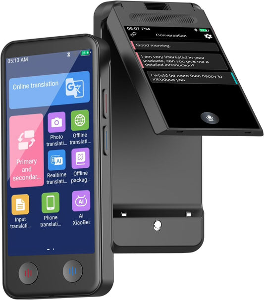 iTour Detachable Language Translator Device, Upgraded Instant Voice Translator, Real Time Dual Screen AI Translator with 139 Languages, Online & Offline & Photo & Group Chat & Text Translation