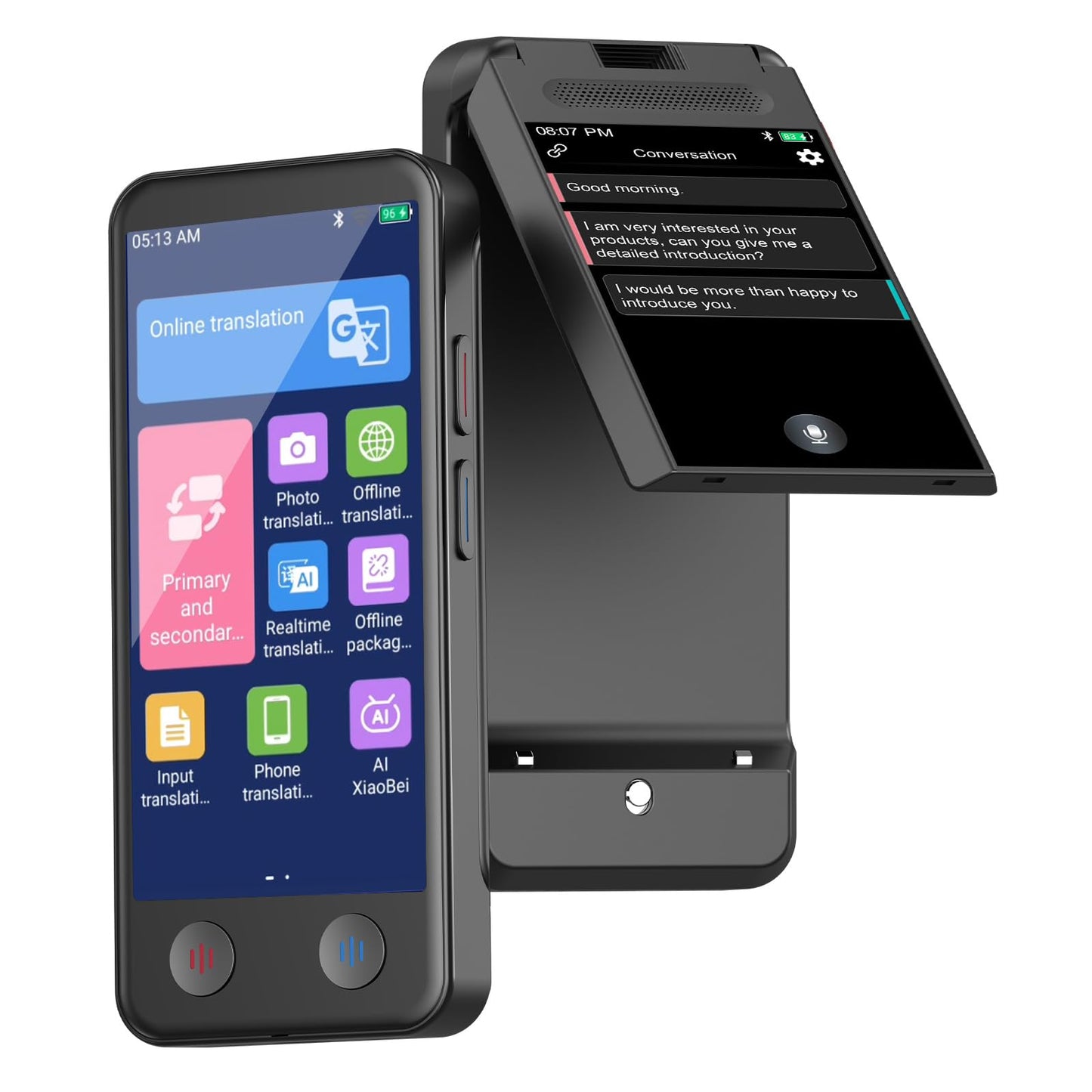 iTour Detachable Language Translator Device, Upgraded Instant Voice Translator, Real Time Dual Screen AI Translator with 139 Languages, Online & Offline & Photo & Group Chat & Text Translation