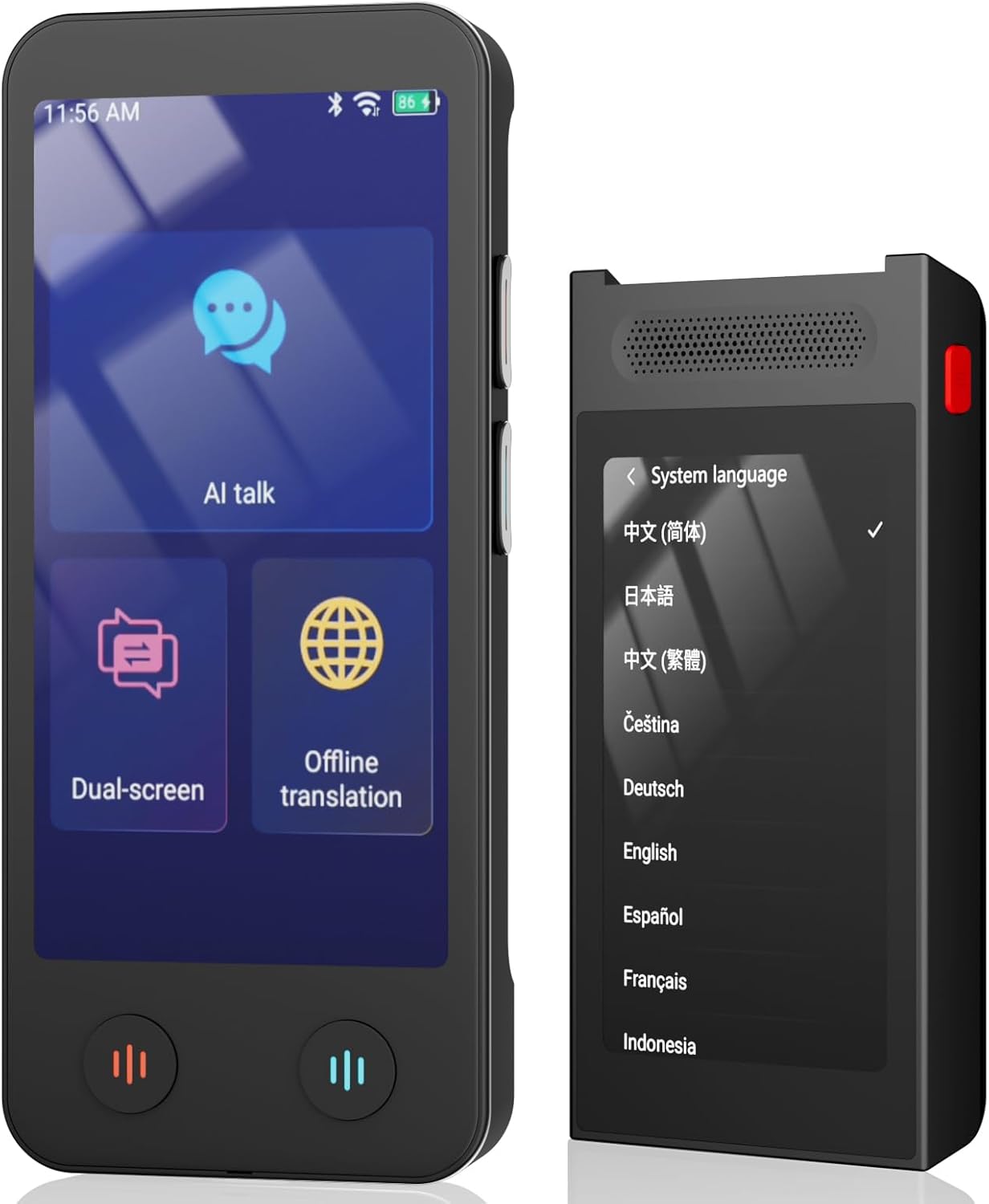 iTour D-pro Language Translator Device, Realtime Detachable Dual Screen AI Translator with 139 Languages, Online & Offline & Photo Translation, Instant Voice Translator for Business Learning Travel