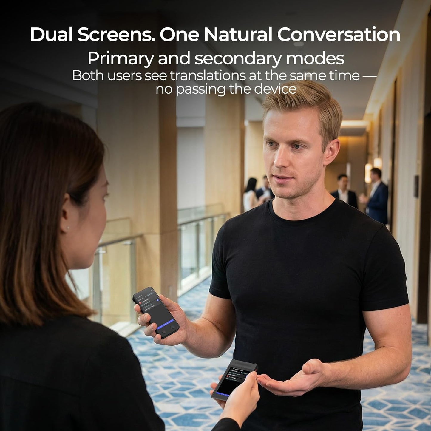 iTour D-Lite Portable Language Translator Device, Dual-Screen Instant Voice Translator, Two-Way Real-Time Translation in 139 Languages, Offline Translator & Photo Translator for Travel & Daily Use