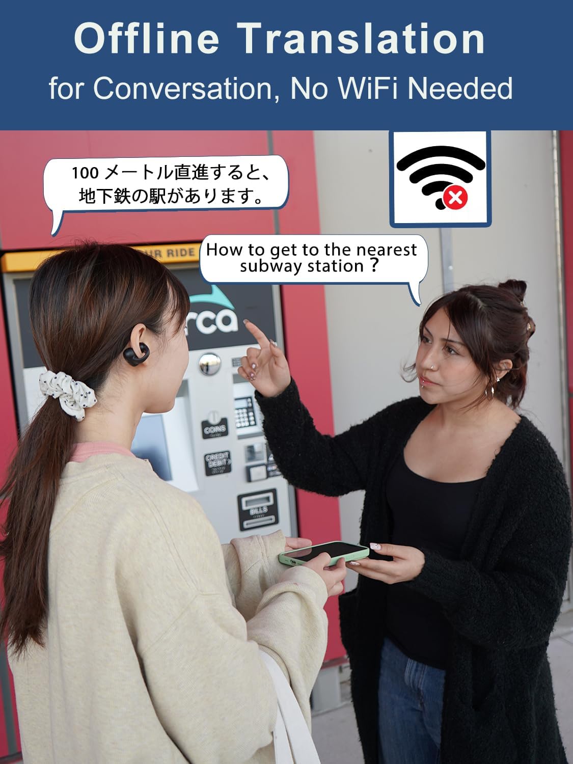 iTour Z50S Pro Max Translation Earbuds, Real Time Two-Way Translator Earbuds 127 Languages, Voice & Video Call Translator Headphones, Online & Offilne Language Translation Device for Travel & Business