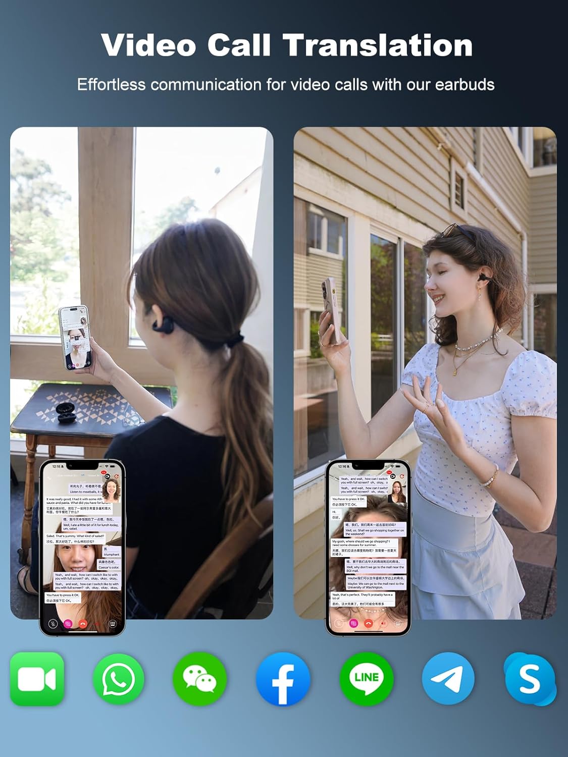 Translator Earbuds Real Time, Language Translator Device, Real Time Voice Translation