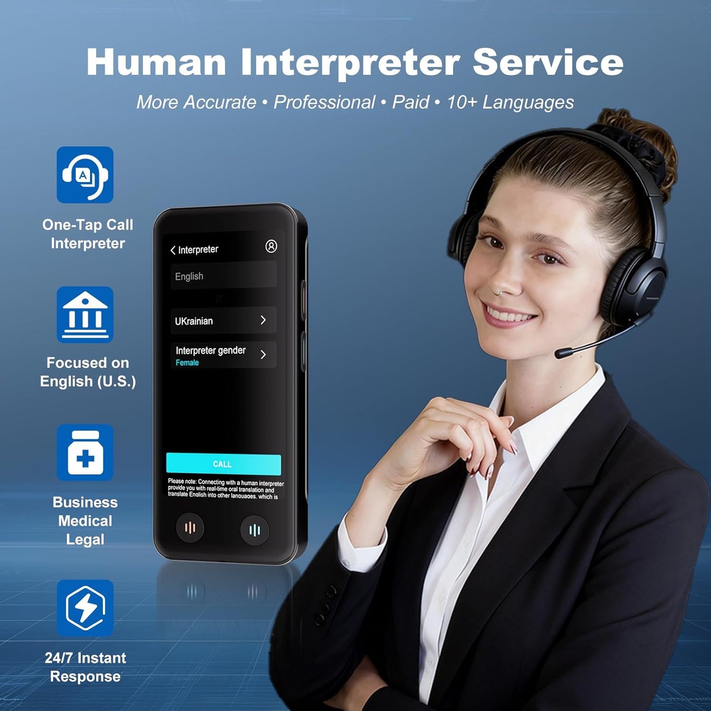 iTour D-pro Language Translator Device, Realtime Detachable Dual Screen AI Translator with 139 Languages, Online & Offline & Photo Translation, Instant Voice Translator for Business Learning Travel