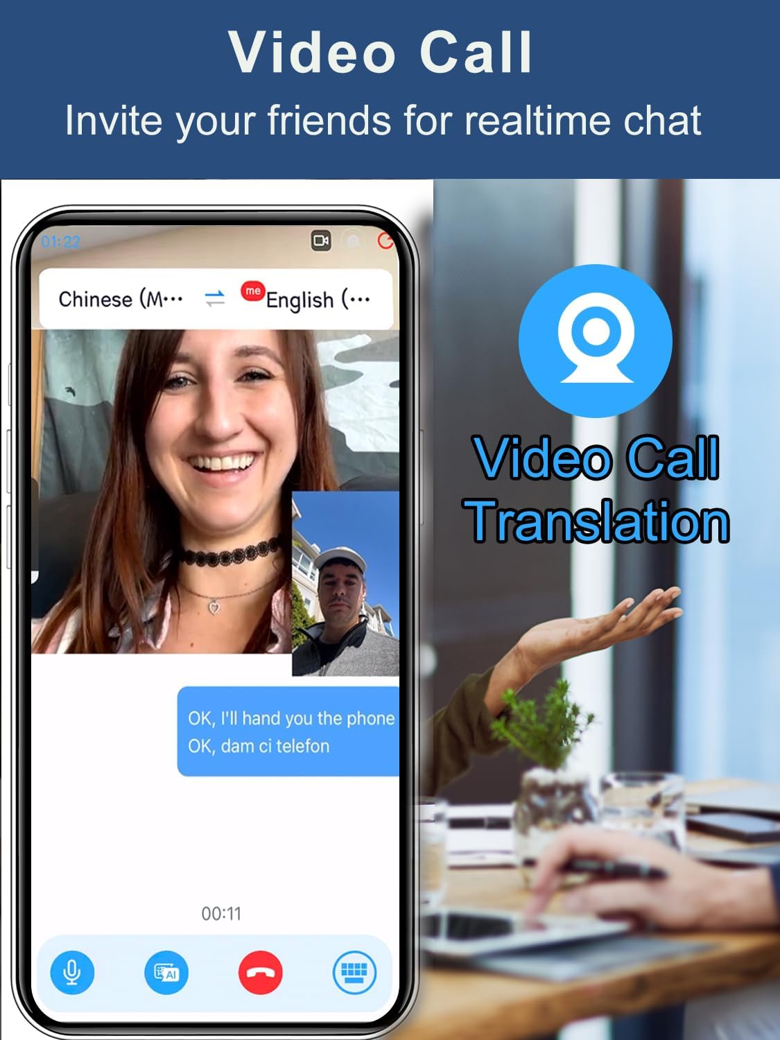 iTour Z50S Pro Max Translation Earbuds, Real Time Two-Way Translator Earbuds 127 Languages, Voice & Video Call Translator Headphones, Online & Offilne Language Translation Device for Travel & Business