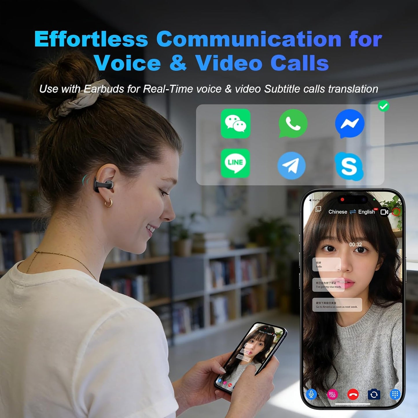 iTour Z50S Pro Translator Earbuds Real Time Two Way Translation Earbuds, Offline & Online Language Translator Device, Video Call & Photo Translation, AI Voice Translator Earphone for Business, Travel